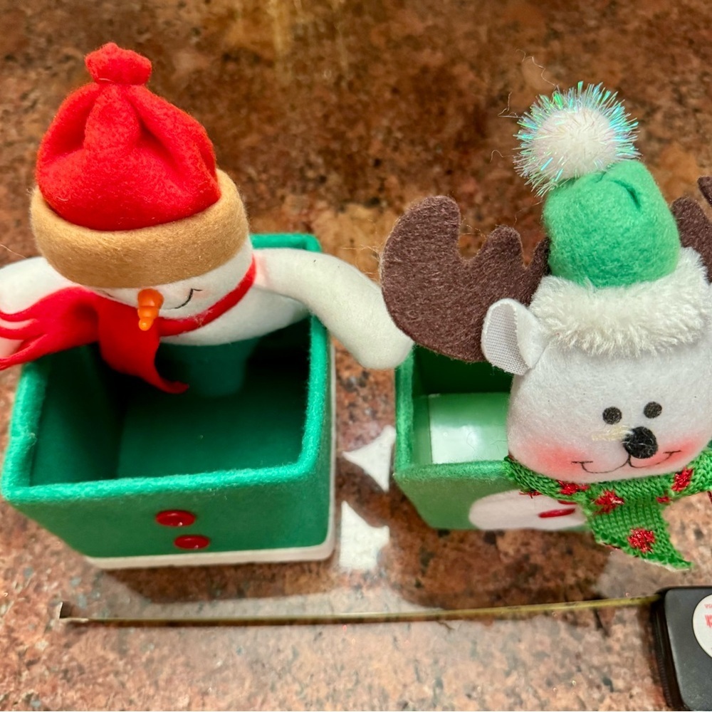 Festive & Fun Snowman & Reindeer containers 4 inches wide 8 inches tall - Picture 5 of 6